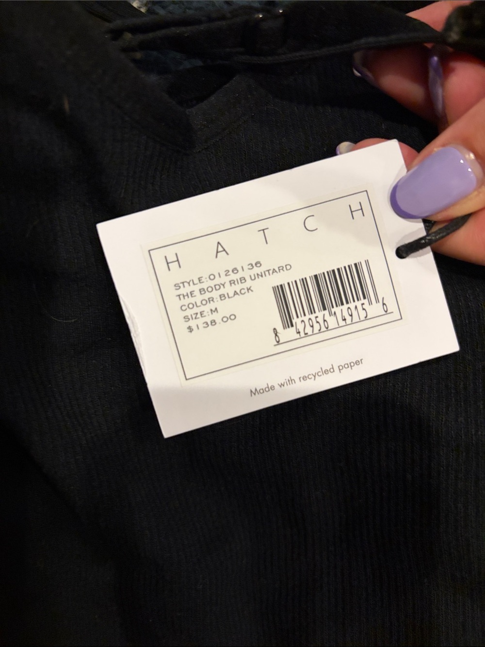 HATCH Black Ribbed Maternity Unitard - M - Picture 5 of 5